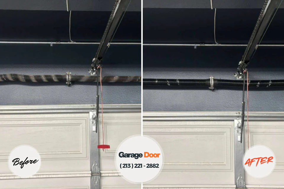 Before and after: garage door repair 78839